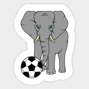 Cute elephant is playing soccer with a ball Sticker